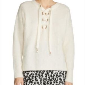 Maje Manou lace-up-detail knitted jumper